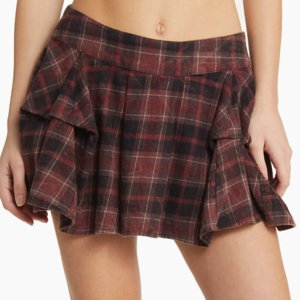 NWOT BDG Check Puff Kilt Miniskirt - Picture 2 of 9